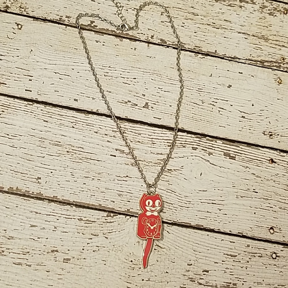 Retired Kit cat klock clock red necklace clock - Picture 3 of 6